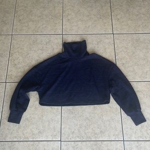 Shein: Navy Blue turtleneck crop sweater